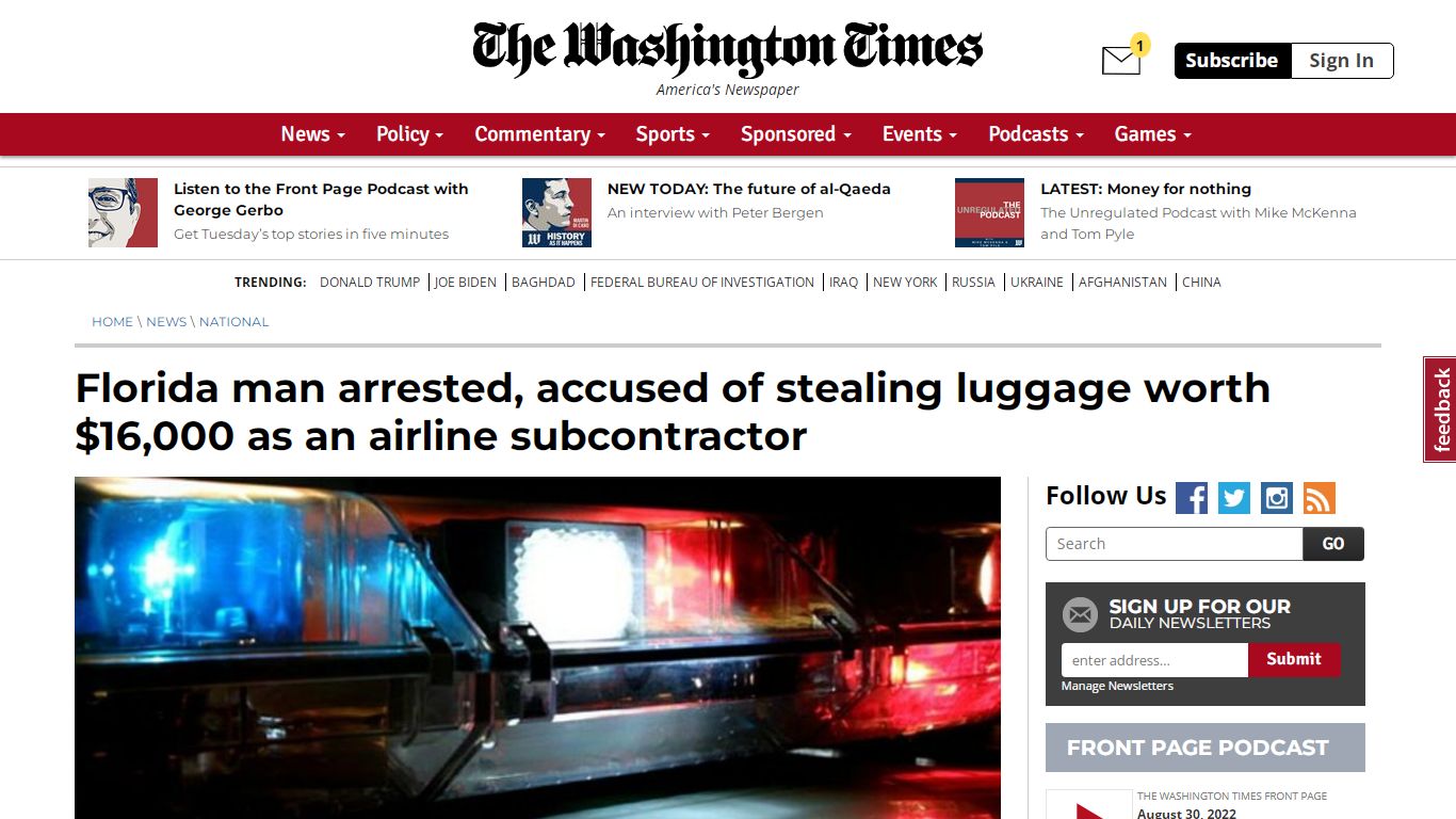 Florida man arrested, accused of stealing luggage worth $16,000 as an ...